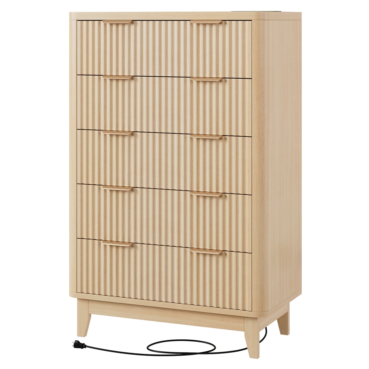 HAIOOU Fluted 5 Drawers Dresser for Bedroom