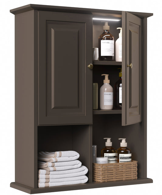 HAIOOU Wooden Medicine Cabinet Wall Mounted Cupboard