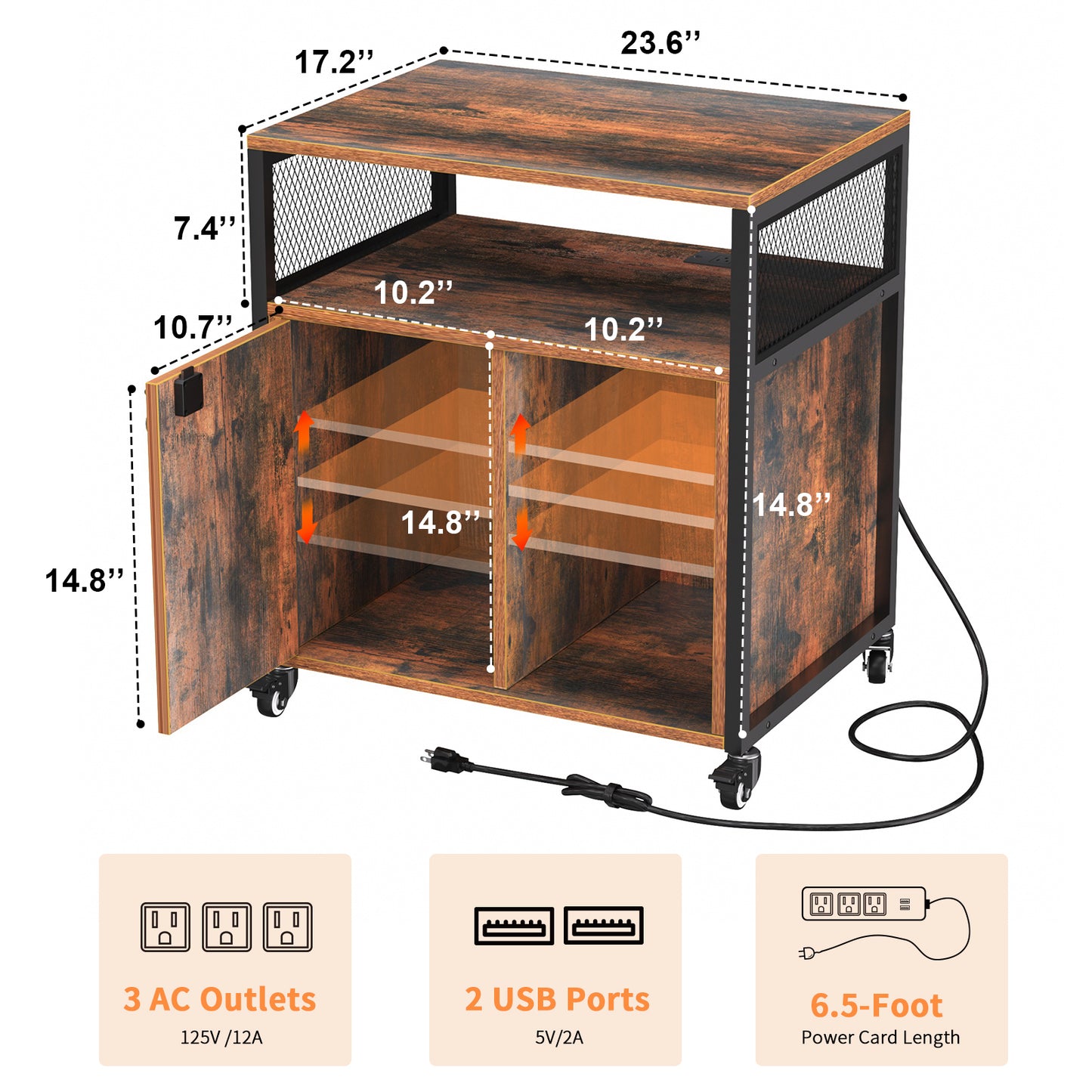 Breaking Wheels Filing Cabinet with Lock