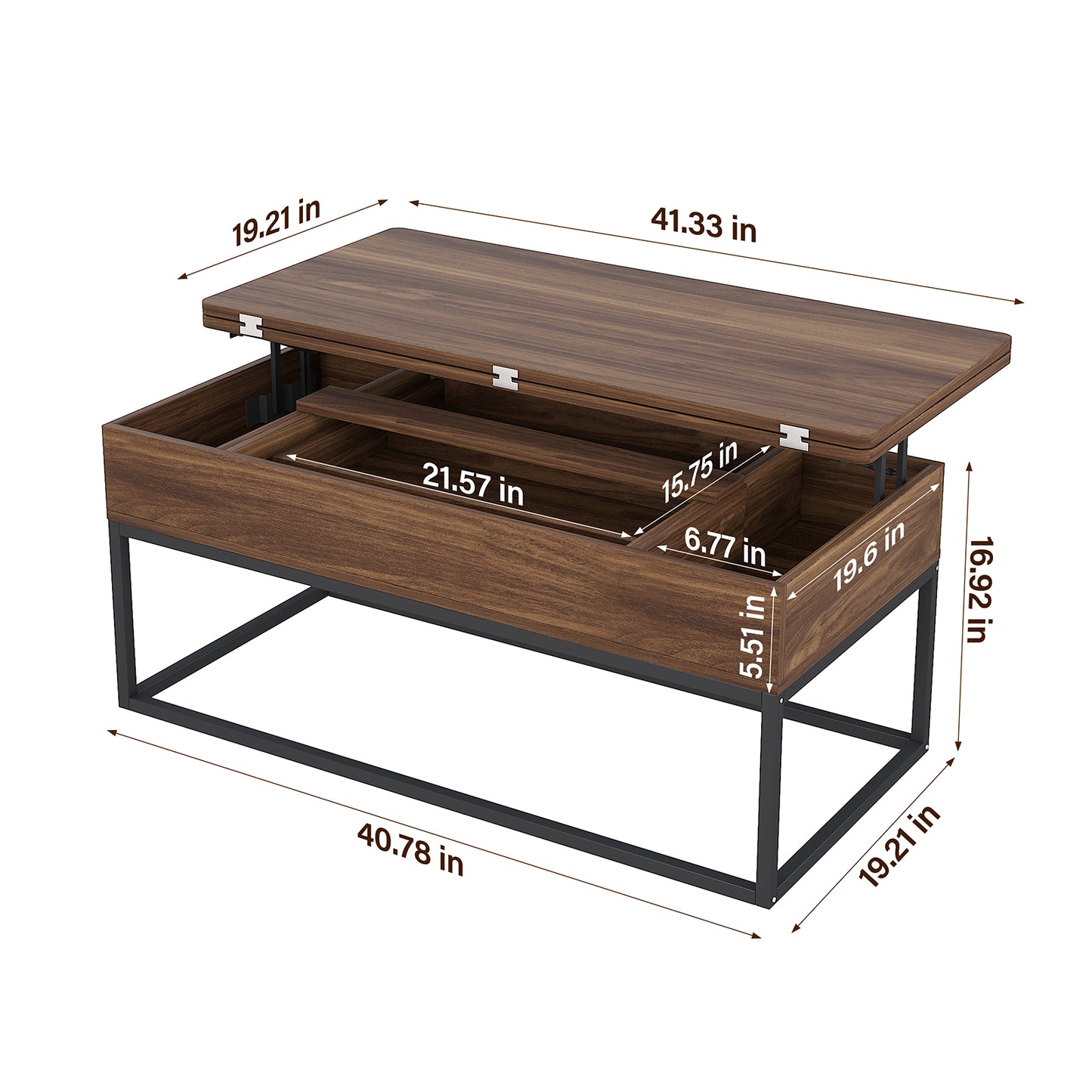 HAIOOU Lift Top Coffee Table, 3in1 Folding Coffee Table