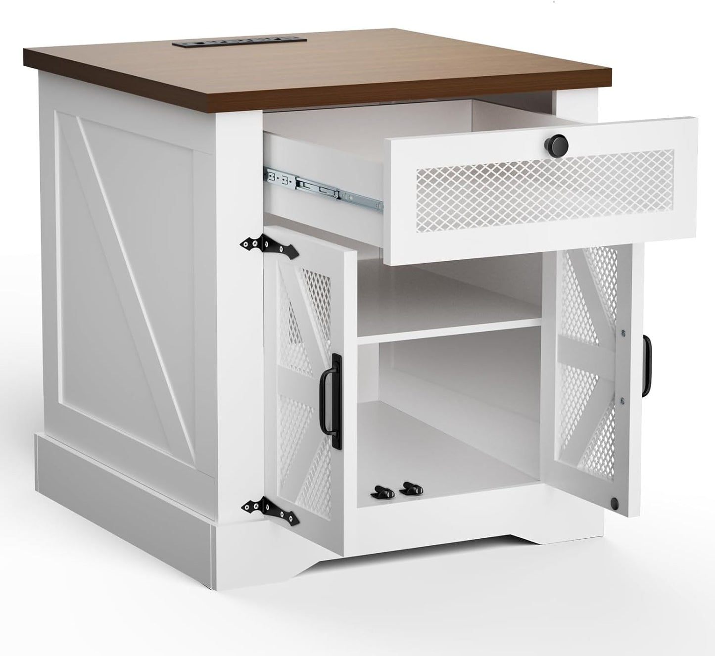 HAIOOU Farmhouse End Table with Drawer