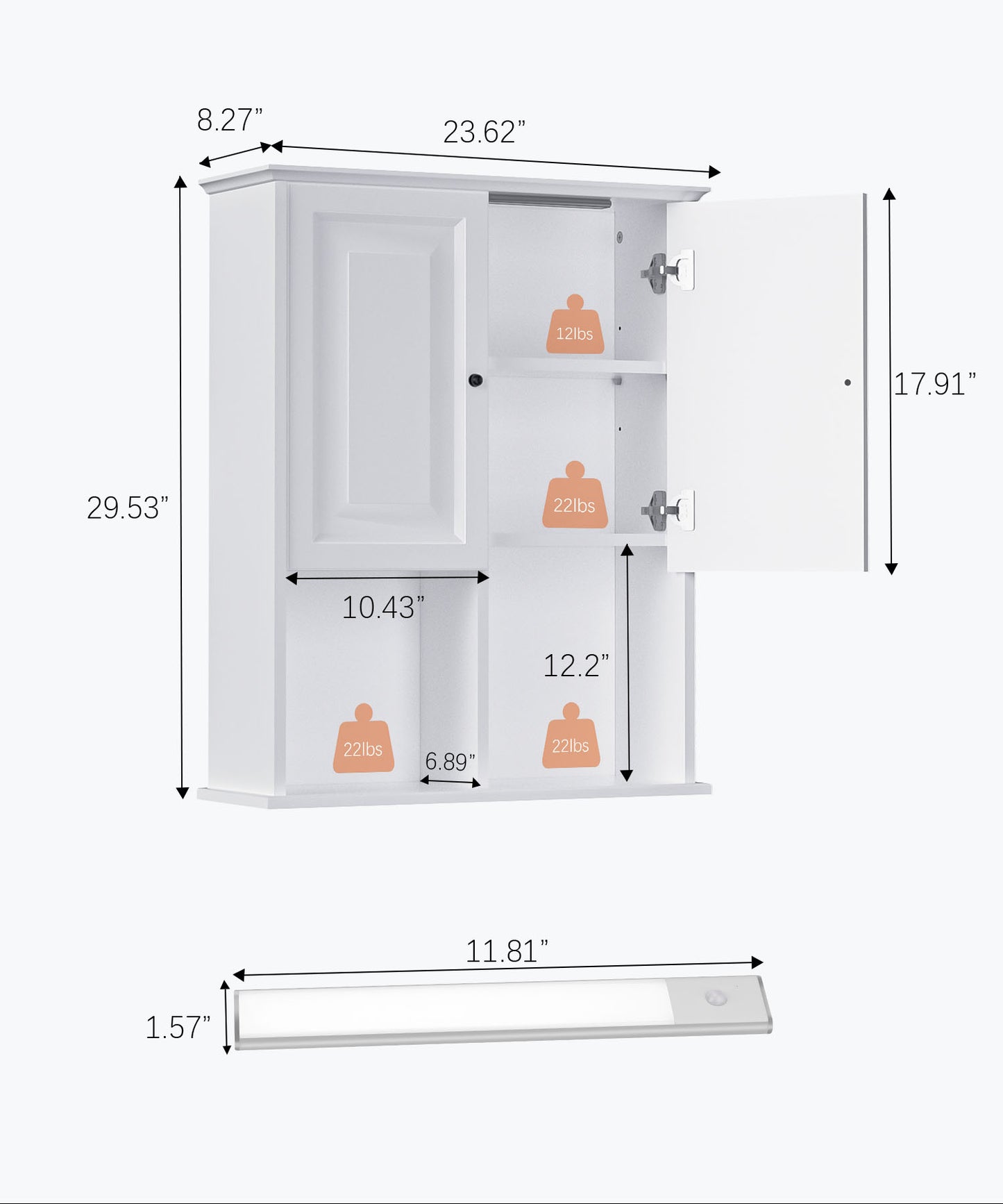 HAIOOU Bathroom Wall Cabinet