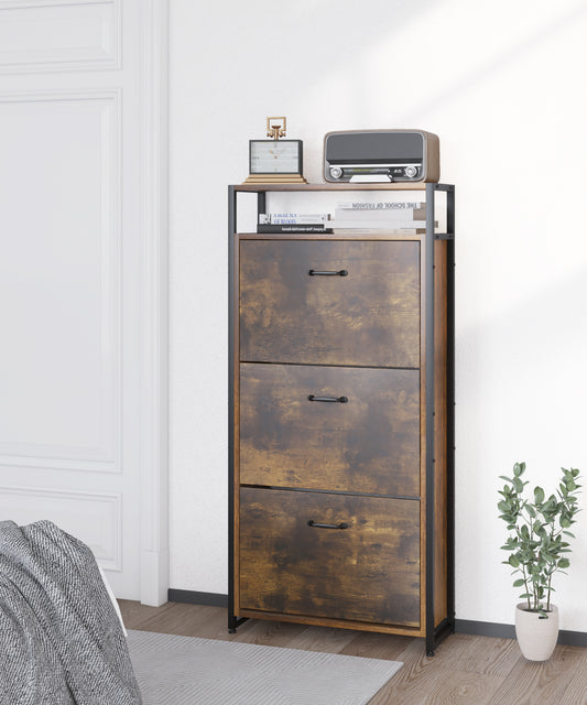 HAIOOU 3 Drawer Industrial Shoe Cabinet
