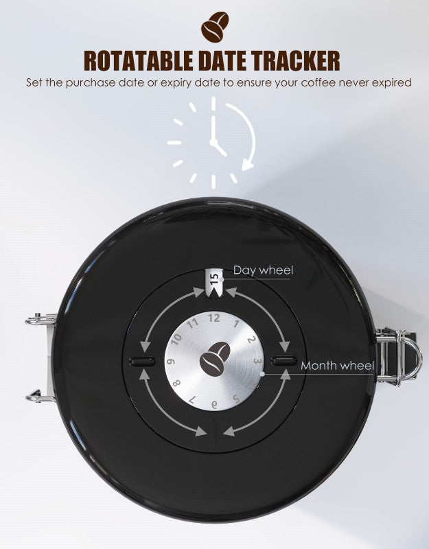 HAIOOU Airtight Coffee Canister Black