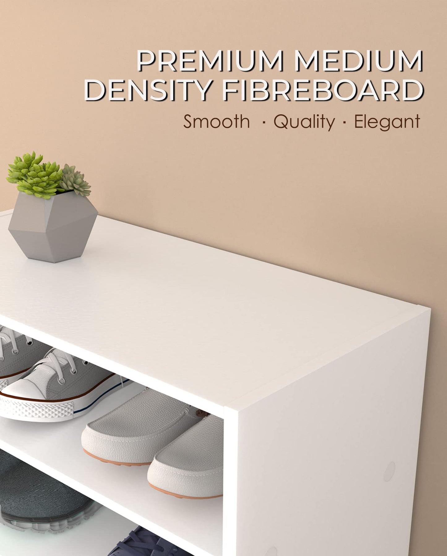 HAIOOU Shoe Cubbywith for Entryway- White