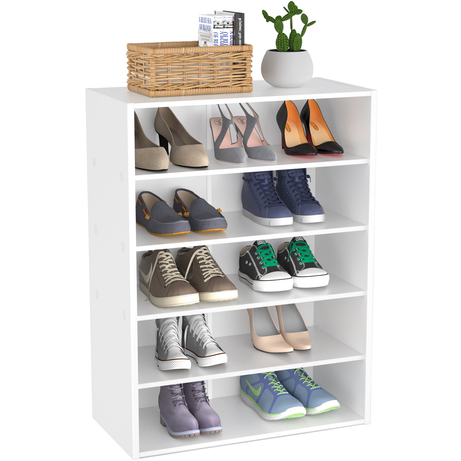 HITHIM 5 Tier Long Shoe Rack,Stackable Wide Shoe Shelf for Shoe  Storage,Sturdy Shoe Stand,Non-Woven Fabric Shoe Organizer for  Closet,Upgrade Shoe Holder for Entryway, Doorway and Bedroom - Yahoo  Shopping