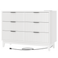 HAIOOU Fluted 6 Drawers Dresser for Bedroom,White
