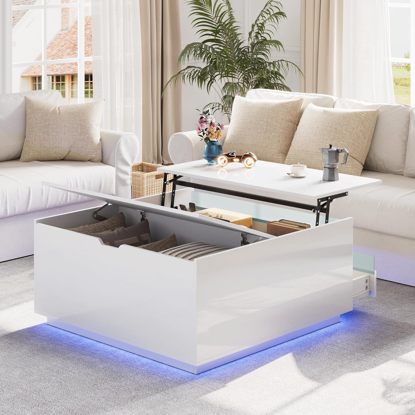 HAIOOU Personal Coffee Table White