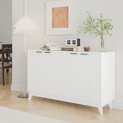 HAIOOU 57" Fluted Sideboard Buffet Cabinet White