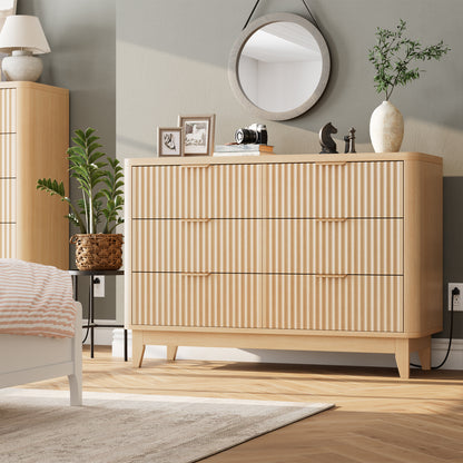 HAIOOU Fluted 6 Drawers Dresser for Bedroom