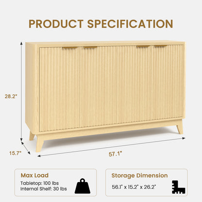 HAIOOU 57" Fluted Sideboard Buffet Cabinet