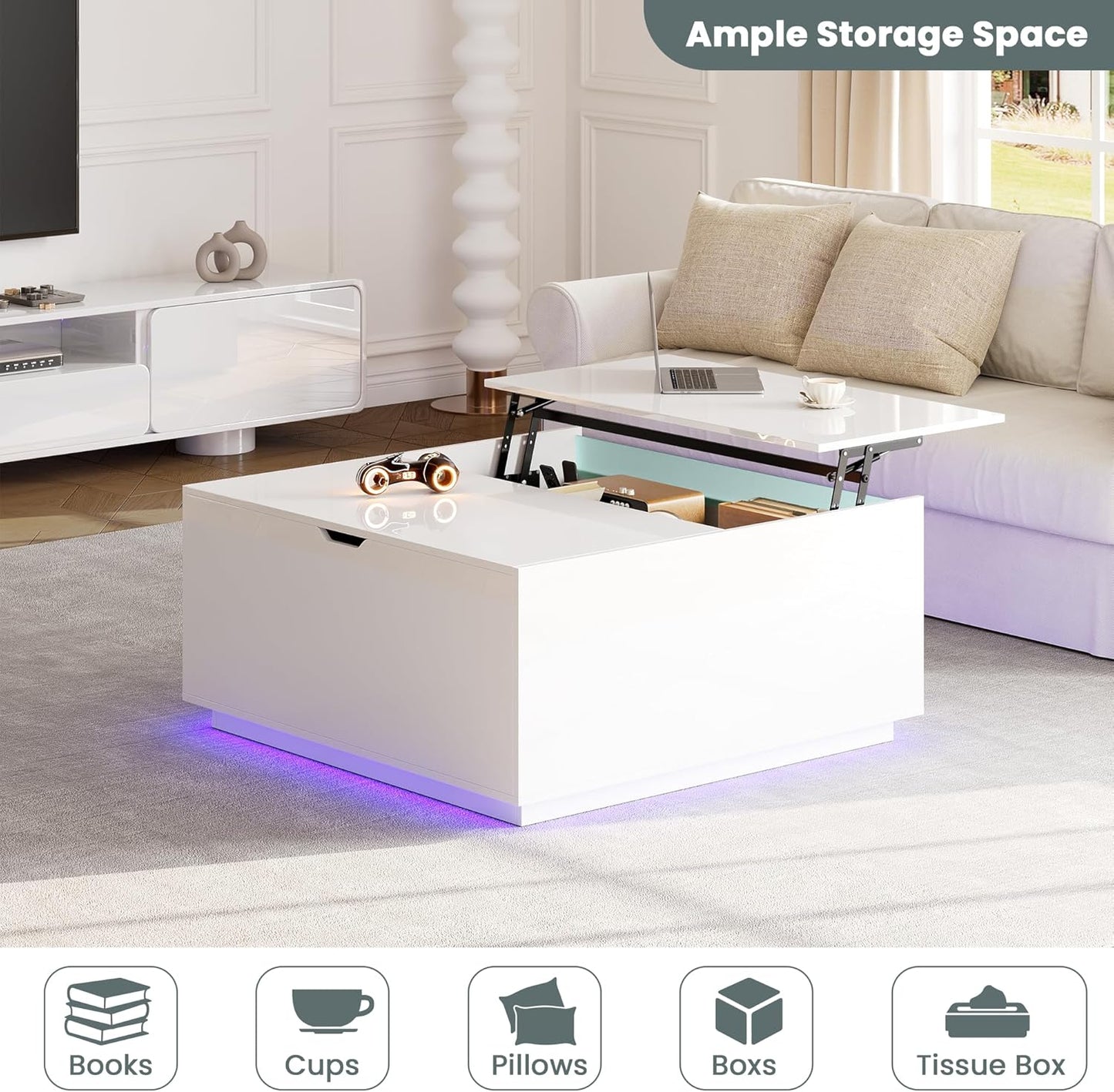 HAIOOU Personal Coffee Table White