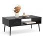 Black Coffee Table with Drawer for Home, Office, Living Room