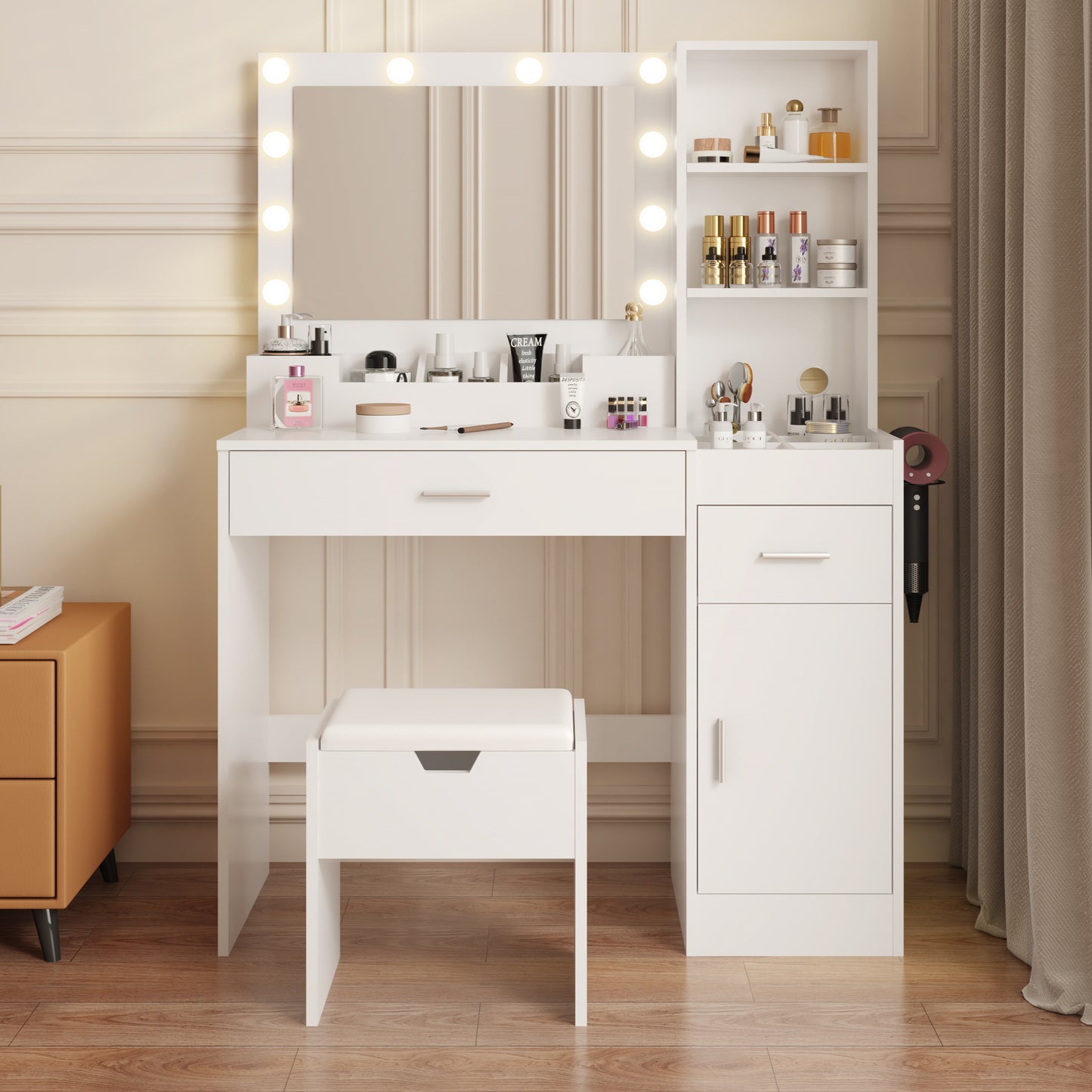 HAIOOU Vanity Desk Set with Charging Station