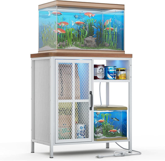 HAIOOU Fish Tank Cabinet Stand White Small