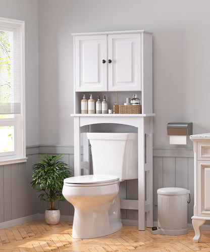 HAIOOU Double Door Bathroom Essentials Storage Organizer Space-Saving Toilet Rack