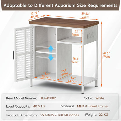 HAIOOU Fish Tank Cabinet Stand White Small