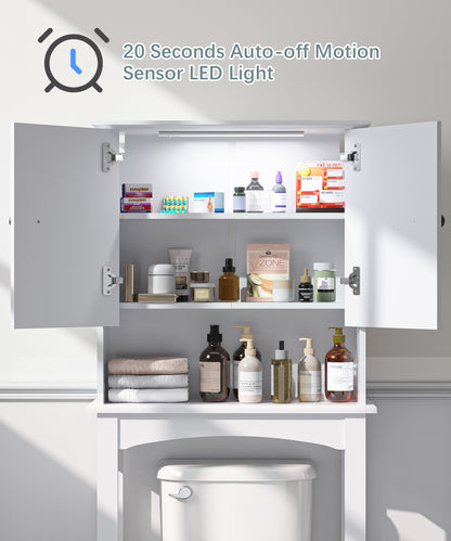 HAIOOU Double Door Bathroom Essentials Storage Organizer Space-Saving Toilet Rack