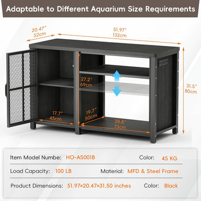 HAIOOU 55-75 Gallon Fish Tank Stand Black