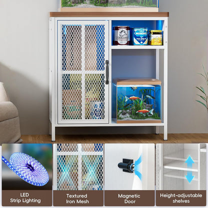 HAIOOU Fish Tank Cabinet Stand White Small