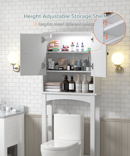 HAIOOU Double Door Bathroom Essentials Storage Organizer Space-Saving Toilet Rack