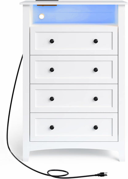 HAIOOU 4 Drawer Dresser with Charging Station