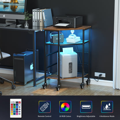 HAIOOU LED Corner Printer Stand Table