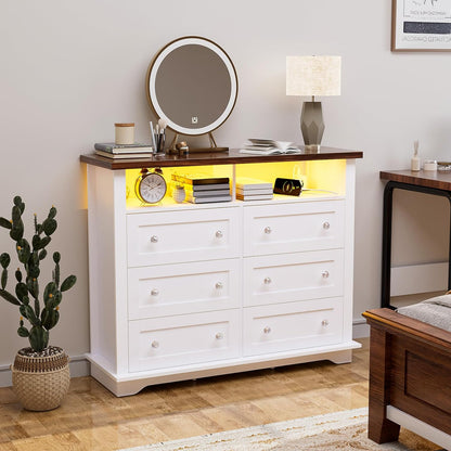 HAIOOU 6 Drawer Dresser with 2 Shelves