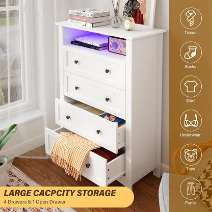 HAIOOU 4 Drawer Dresser with Charging Station