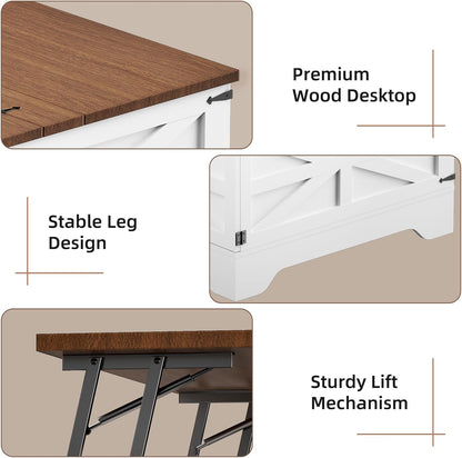 HAIOOU Farmhouse Coffee Table with Storage