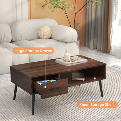 HAIOOU Mid Century Coffee Table with Storage