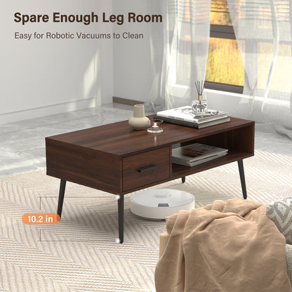 HAIOOU Mid Century Coffee Table with Storage