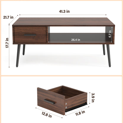 HAIOOU Mid Century Coffee Table with Storage