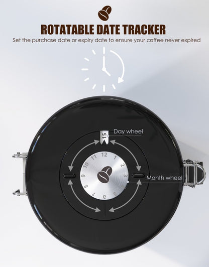 HAIOOU Airtight Coffee Canister Black