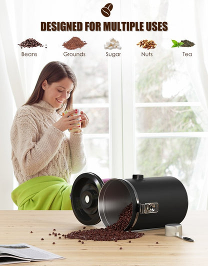 HAIOOU Airtight Coffee Canister Black